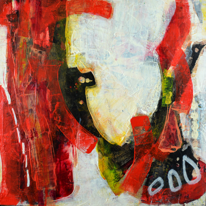 Vivien Lee_Chilli on the side please Sambal Sotong_2025_30x30cm_MM on wood_W 50 Shades of Grub?